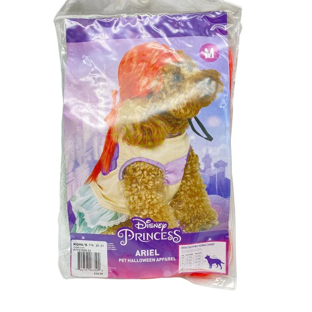 Disney Princess Ariel pet dog Halloween Costume Size M XL NEW Little Mermaid